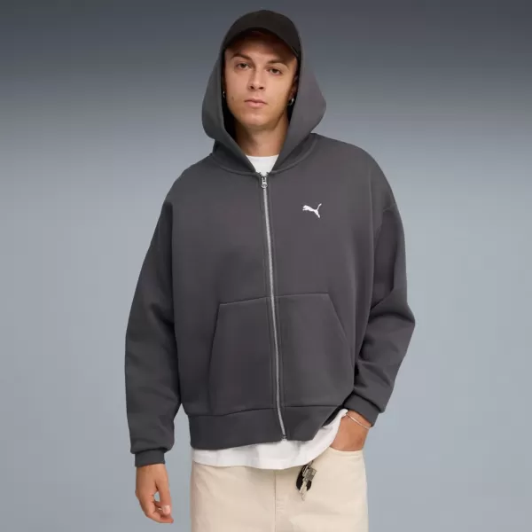  Muška dukserica PUMA WARDROBE ESS BOXY FULL-ZIP HOODIE DK 632066-44 SIVA 