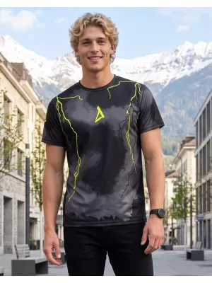 Muška premium funkcionalna majica ALTISPORT VOJ/ALM113TR01 CRNO-FLUO ŽUTA