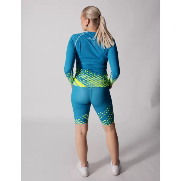  Ženska premium funkcionalna majica dugih rukava ALTISPORT VOJ/ALW109TR03 SMARAGDNO/FLUO ŽUTA 