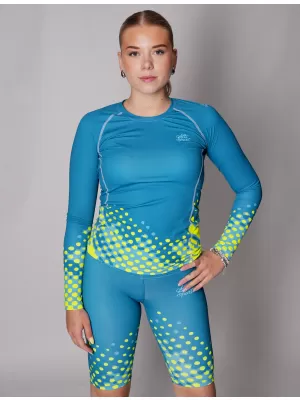 Ženska premium funkcionalna majica dugih rukava ALTISPORT VOJ/ALW109TR03 SMARAGDNO/FLUO ŽUTA