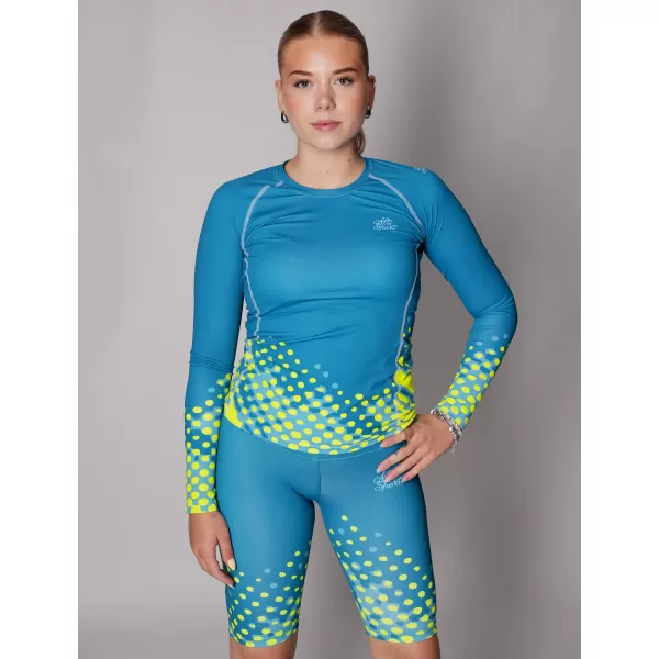  Ženska premium funkcionalna majica dugih rukava ALTISPORT VOJ/ALW109TR03 SMARAGDNO/FLUO ŽUTA 