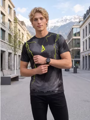 Muška premium funkcionalna majica ALTISPORT VOJ/ALM113TR01 CRNO-FLUO ŽUTA