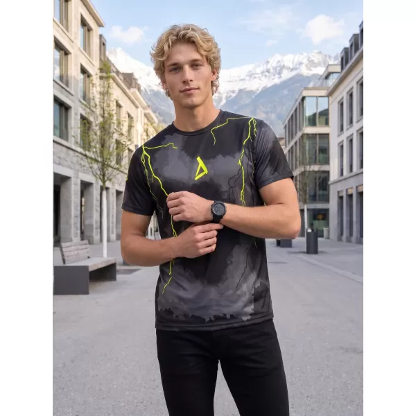  Muška premium funkcionalna majica ALTISPORT VOJ/ALM113TR01 CRNO-FLUO ŽUTA 