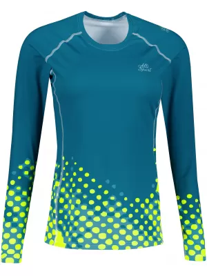 Ženska premium funkcionalna majica dugih rukava ALTISPORT VOJ/ALW109TR03 SMARAGDNO/FLUO ŽUTA