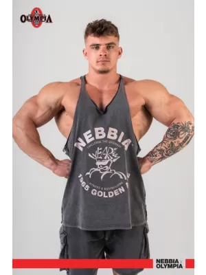 Washed muscle back stringer GOLDEN AGE 791 BLACK Nebbia