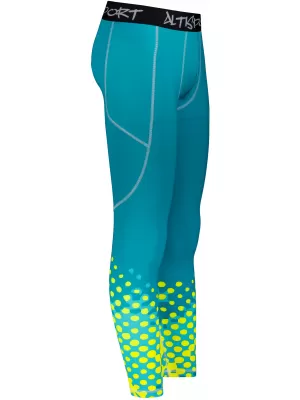 Muške duge premium sportske tajice ALTISPORT VOJ/ALM109LEG01 SMARAGDNO-FLUO