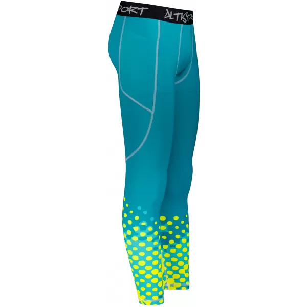  Muške duge premium sportske tajice ALTISPORT VOJ/ALM109LEG01 SMARAGDNO-FLUO 