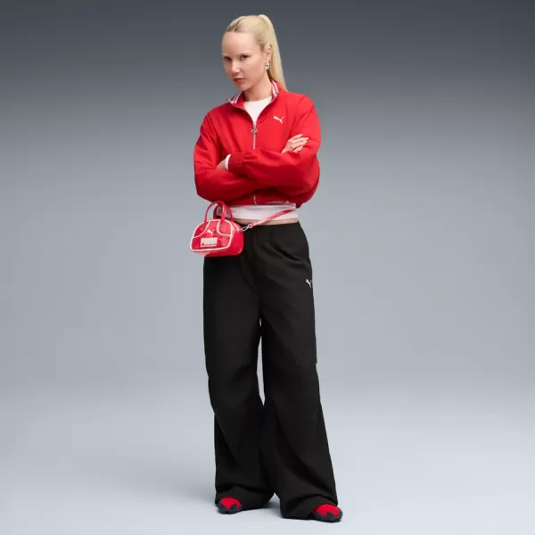  Ladijske hlače PUMA WARDROBE ESS PARACHUTE WOVEN PANTS OP 632044-01 CRNI 