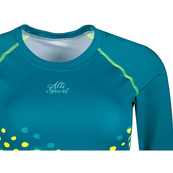  Ženski funkcionalni vrhunski skraćeni top ALTISPORT VOJ/ALW109TR04 SMARAGDNO/FLUO ŽUTA 