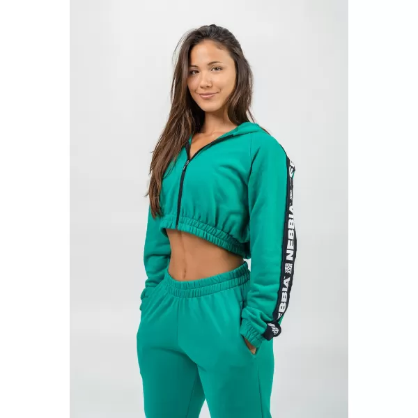  Crop hoodie ICONIC 254 GREEN Nebbia 