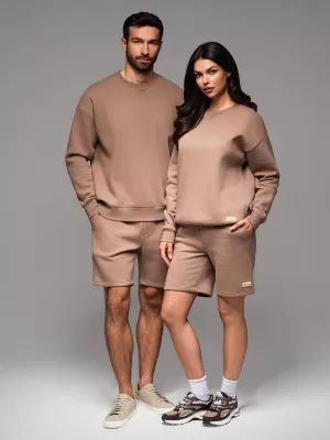 Dukserica + kratke hlače OMBRE Z108 SMEĐI