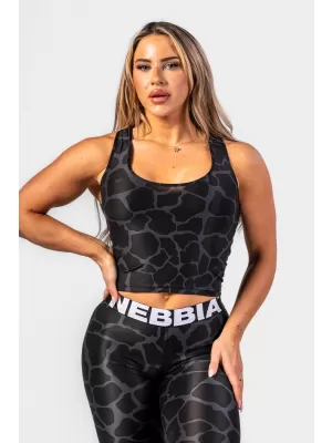 PRIRODOM NADAHNUT sportski skraćeni top Racer back” 549 BLACK Nebbia