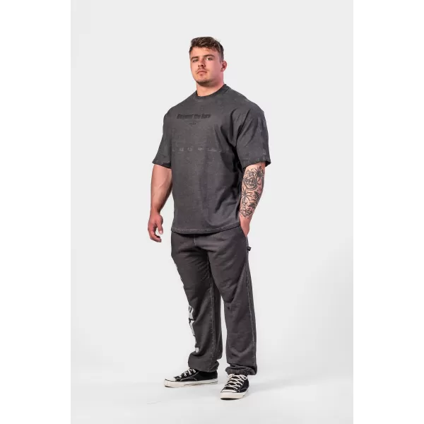  Isprana prevelika majica kratkih rukava NO SHORTCUTS 369 BLACK Nebbia 