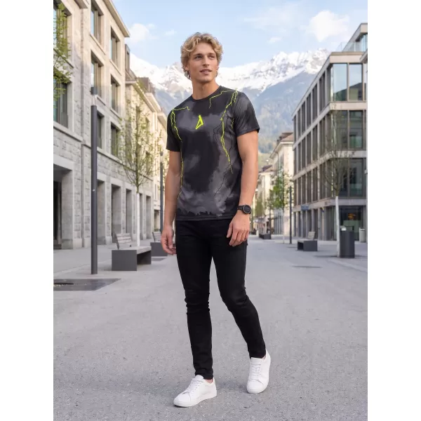 Muška premium funkcionalna majica ALTISPORT VOJ/ALM113TR01 CRNO-FLUO ŽUTA 
