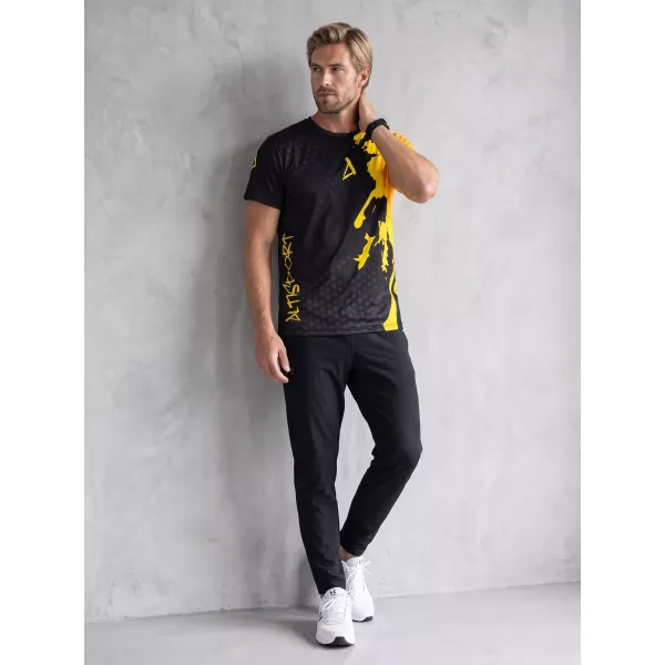  Muška premium funkcionalna majica ALTISPORT VOJ/ALM112TR01 CRNO-FLUO NARANČASTA 