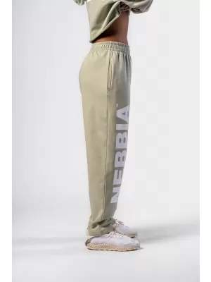 Široke široke trenirke BOYFRIEND STYLE 432 SVIJETLO ZELENA Nebbia