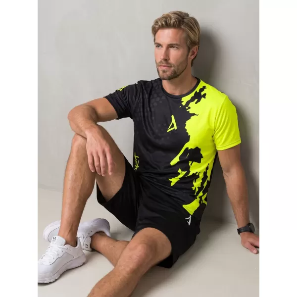  Muška premium funkcionalna majica ALTISPORT VOJ/ALM112TR01 CRNO-FLUO ŽUTA 