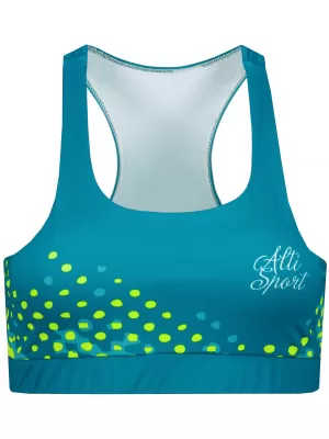 Ženski premium funkcionalni sportski grudnjak ALTISPORT VOJ/ALW109POD01 SMARAGDNO/FLUO ŽUTA