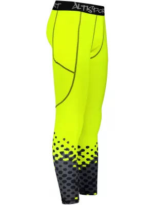 Muške duge premium sportske tajice ALTISPORT VOJ/ALM109LEG01 FLUO ŽUTA