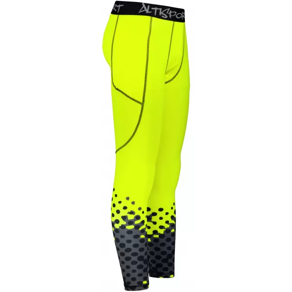  Muške duge premium sportske tajice ALTISPORT VOJ/ALM109LEG01 FLUO ŽUTA 