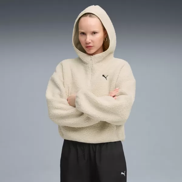  Ženska majica PUMA WARDROBE ESS OVERSIZED POLAR FLEECE HOODIE 632048-87 BIJELA BOJA 