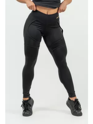 Ženske sportske tajice s mrežicom INTENSE 838 Gold BLACK/GOLD Nebbia