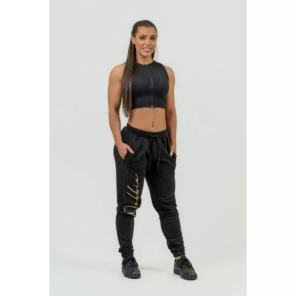  Ženska široka trenirka s potpisom INTENSE 846 BLACK/GOLD Nebbia 