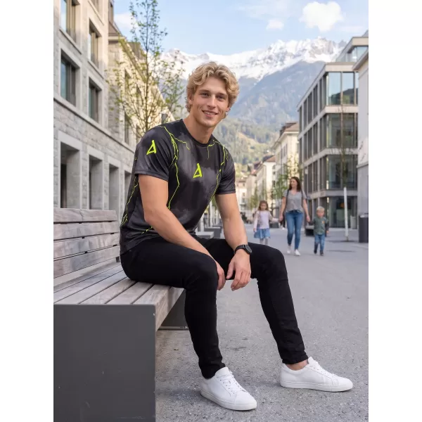  Muška premium funkcionalna majica ALTISPORT VOJ/ALM113TR01 CRNO-FLUO ŽUTA 