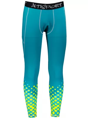 Muške duge premium sportske tajice ALTISPORT VOJ/ALM109LEG01 SMARAGDNO-FLUO