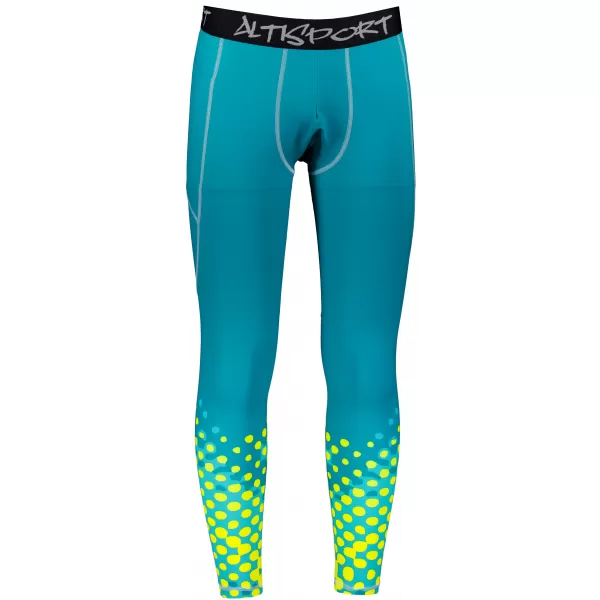  Muške duge premium sportske tajice ALTISPORT VOJ/ALM109LEG01 SMARAGDNO-FLUO 