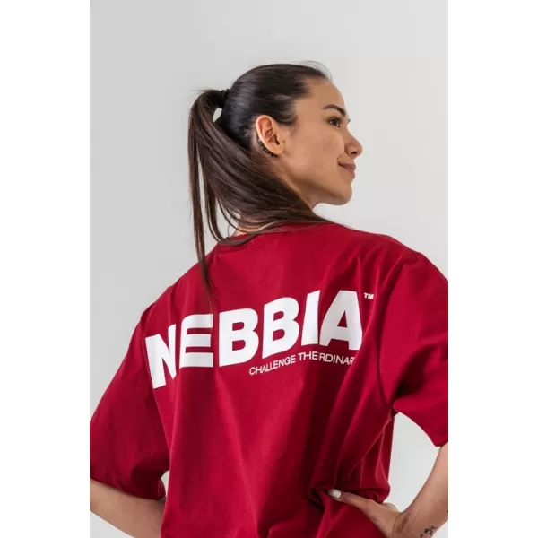  Oversized majica kratkih rukava GYM ESSENTIALS 381 TAMNOCRVENA Nebbia 