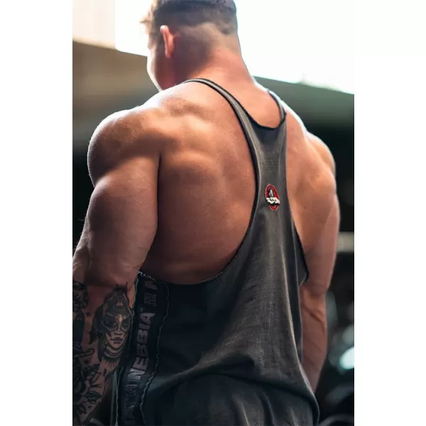  Washed muscle back stringer GOLDEN AGE 791 BLACK Nebbia 