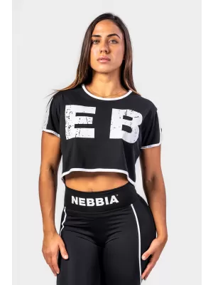 Crop top majica kratkih rukava GAME ON 610 BLACK Nebbia