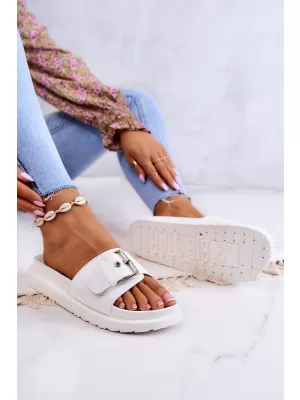 Modne ženske papuče BIG STAR JJ274A309 WHITE Big Star Shoes