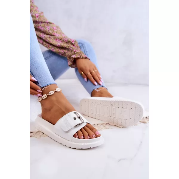  Modne ženske papuče BIG STAR JJ274A309 WHITE Big Star Shoes 