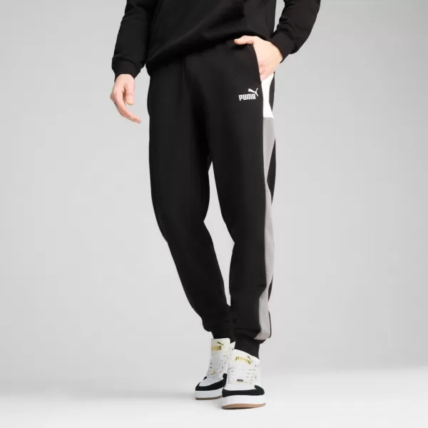  Muške trenirke PUMA ESS BLOCK SWEATPANTS FL CL 684688-01 CRNA 