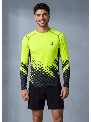 Vrhunska muška funkcionalna kompresijska majica dugih rukava ALTISPORT VOJ/ALM109TR03 FLUO ŽUTA
