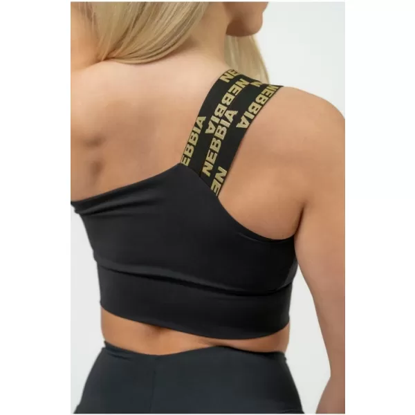  Ženski sportski grudnjak s visokom potporom INTENSE Asymmetric 841 BLACK Nebbia 