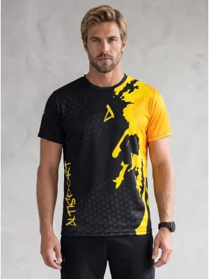 Muška premium funkcionalna majica ALTISPORT VOJ/ALM112TR01 CRNO-FLUO NARANČASTA