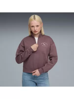 Ženska majica PUMA CLASS COMFORT HALF-ZIP SHORT CREW FL 688138-88 LJUBIČASTA