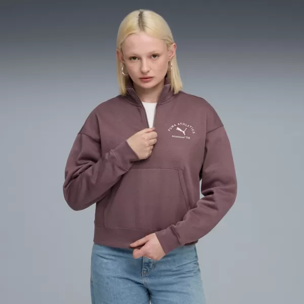  Ženska majica PUMA CLASS COMFORT HALF-ZIP SHORT CREW FL 688138-88 LJUBIČASTA 