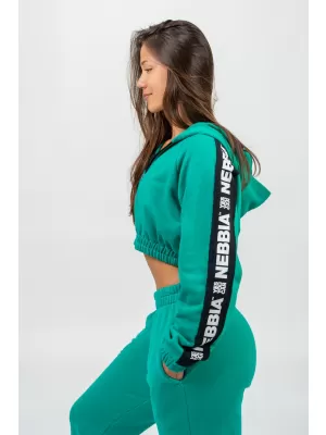 Crop hoodie ICONIC 254 GREEN Nebbia