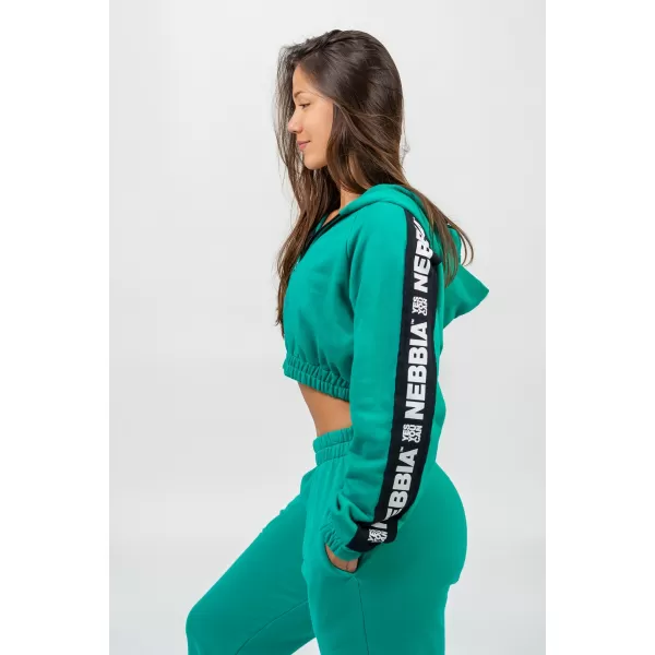 Crop hoodie ICONIC 254 GREEN Nebbia 