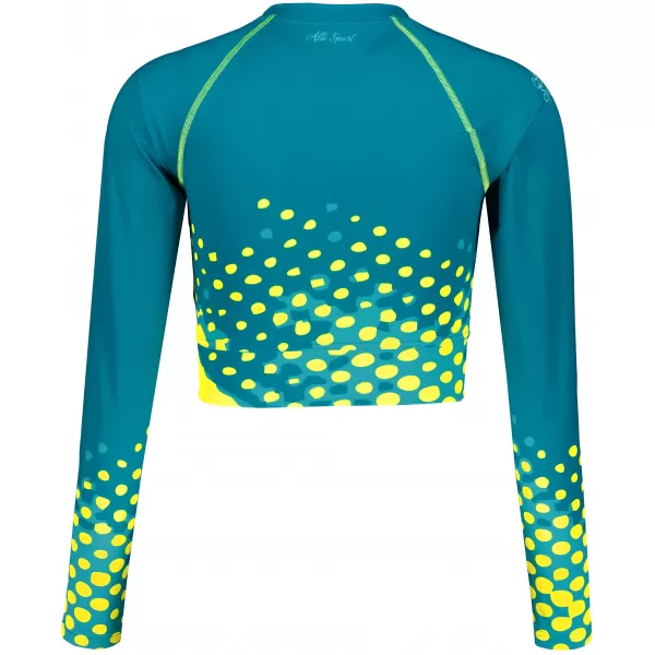  Ženski funkcionalni vrhunski skraćeni top ALTISPORT VOJ/ALW109TR04 SMARAGDNO/FLUO ŽUTA 