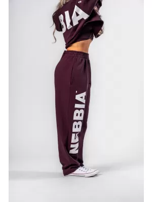 Široke široke trenirke BOYFRIEND STYLE 432 TAMNOCRVENA Nebbia